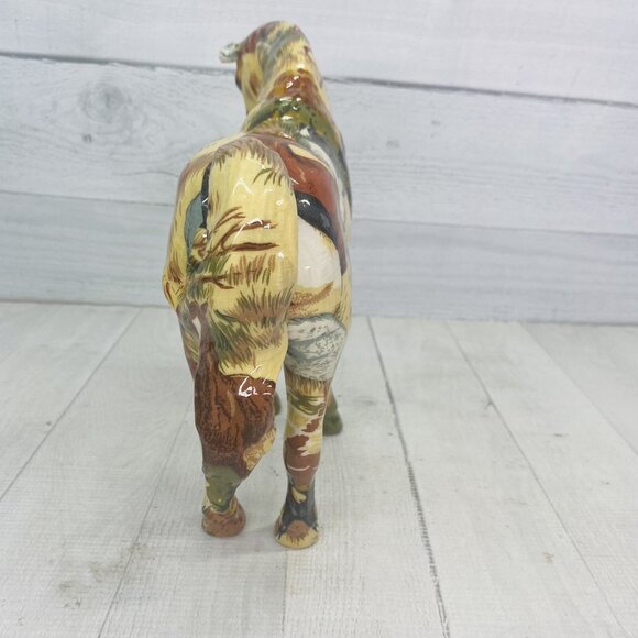 Patchwork MARE HORSE Grassland With Multi Colored Horse 10" Tall Resin Figurine - Picture 5 of 13